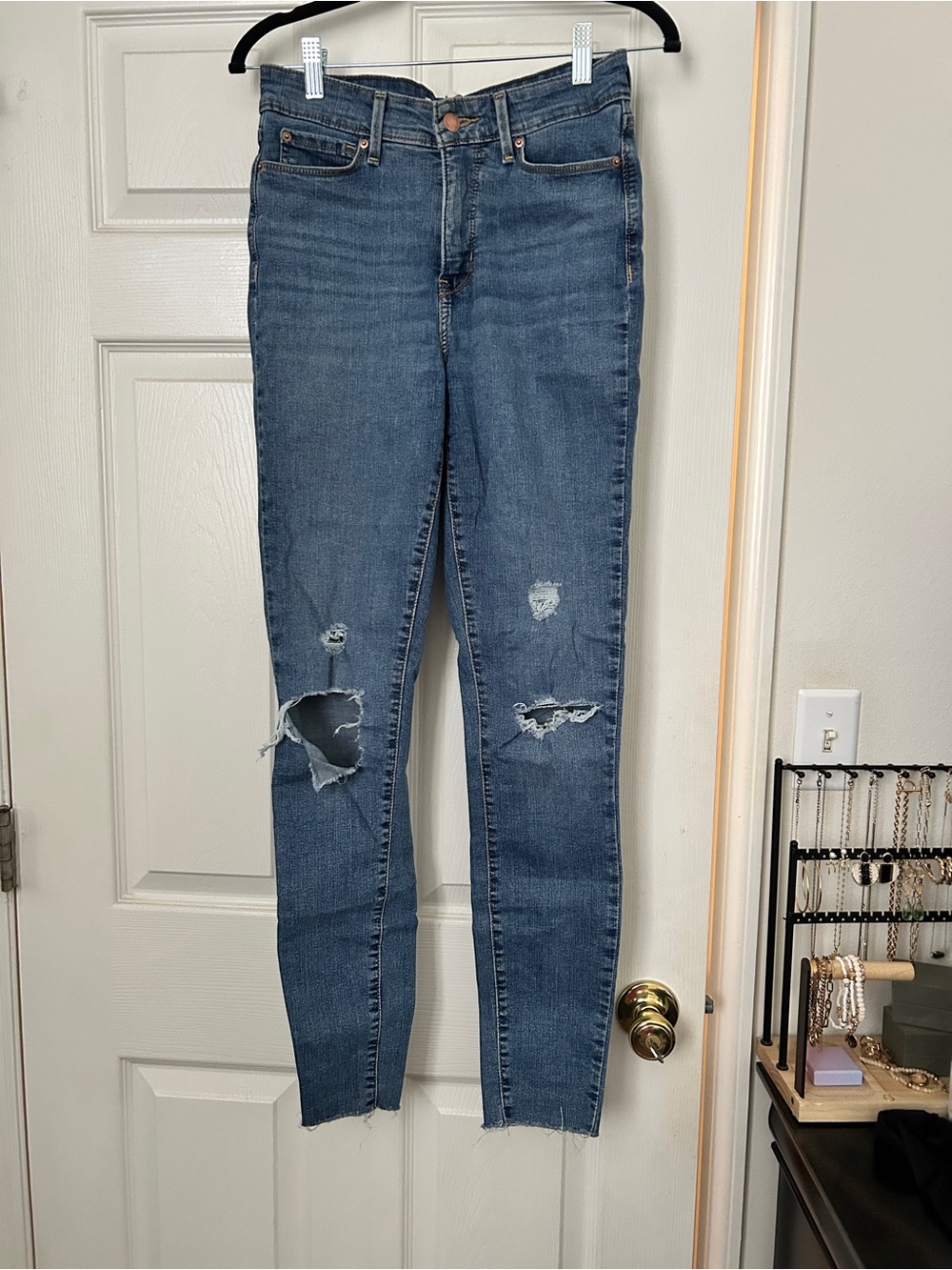 Signature by Levi Strauss Ripped Mid Blue Skinny Jeans